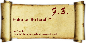 Fekete Bulcsú névjegykártya